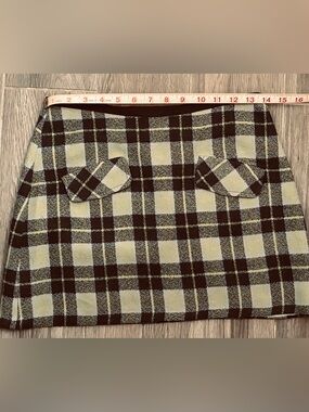 Evolution Not Revolution Women Mini Skirt Plaid Pockets  Sz 3